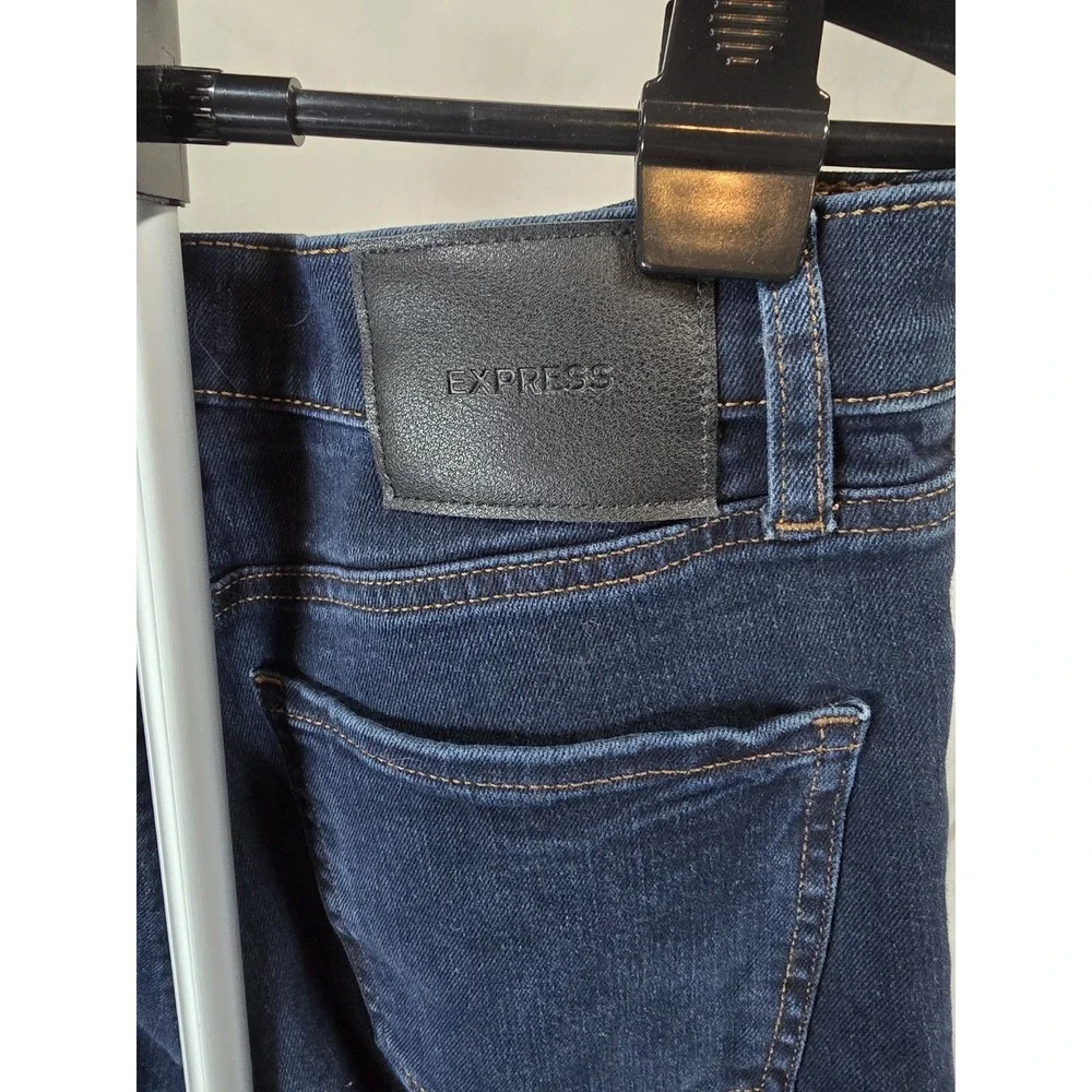 Express brand dark wash hyper stretch skinny jeans 0